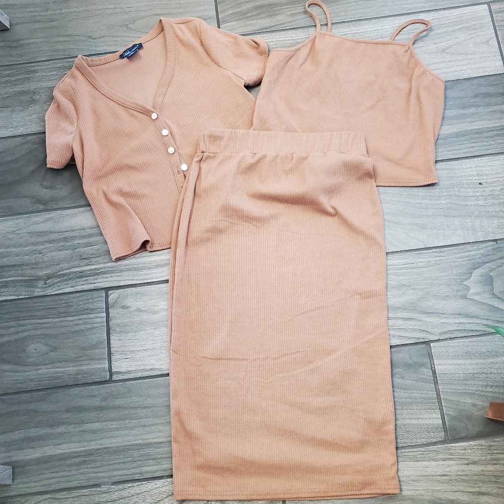 Lark+Grey 3 Piece Pencil Skirt Set Size M